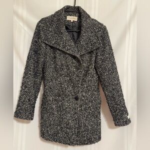 Calvin Klein Long Sleeve Double Breasted Wool Blend Tweed Blazer Size S VGUC